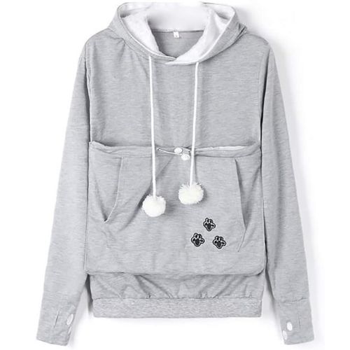Sweat à Capuche Femme Avec Poche Kangourou Pour Chat/chien - Taille Oversize - Matière Polaire Douce - Automne/hiver