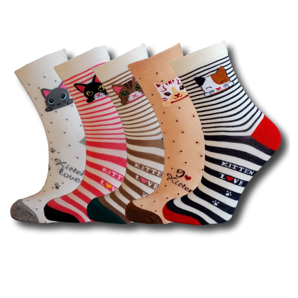 chaussettes tête de chat